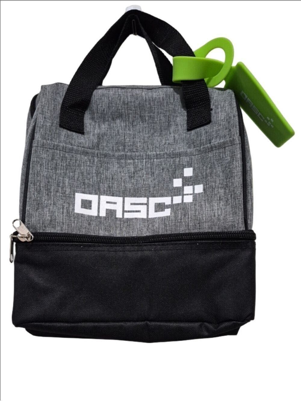 DASC Dual-Compartment Insulated Lunch Bag – Heather Gray & Black Cooler Tote